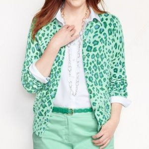 Green Cheetah Print Sweater